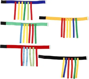 DECHOUS 5 Sets Interactive Sensory Training Tail Game Belts for Fun Outdoor Activity Props for Chasing Coordination Development