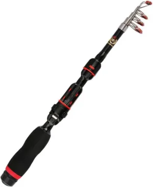 DECHOUS Telescopic Fishing Rod Portable Folding Pole for Fish Lover Meters Durable Design Convenient Carrying Fishing Accessory for All Anglers Black