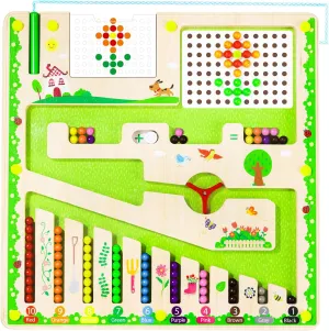 deli Magnetic Color and Number Maze, Wooden Montessori Toys for Tolddlers, Learning Educational Fine Motor Skills Toys for Kids 3 4 5 Year Old Gifts