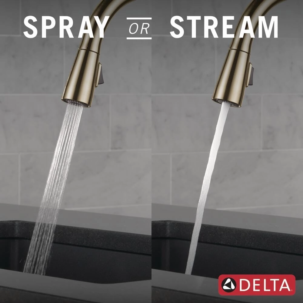 Delta Faucet 9159T-CZ-DST Trinsic Kitchen Faucet, Touch, Champagne Bronze