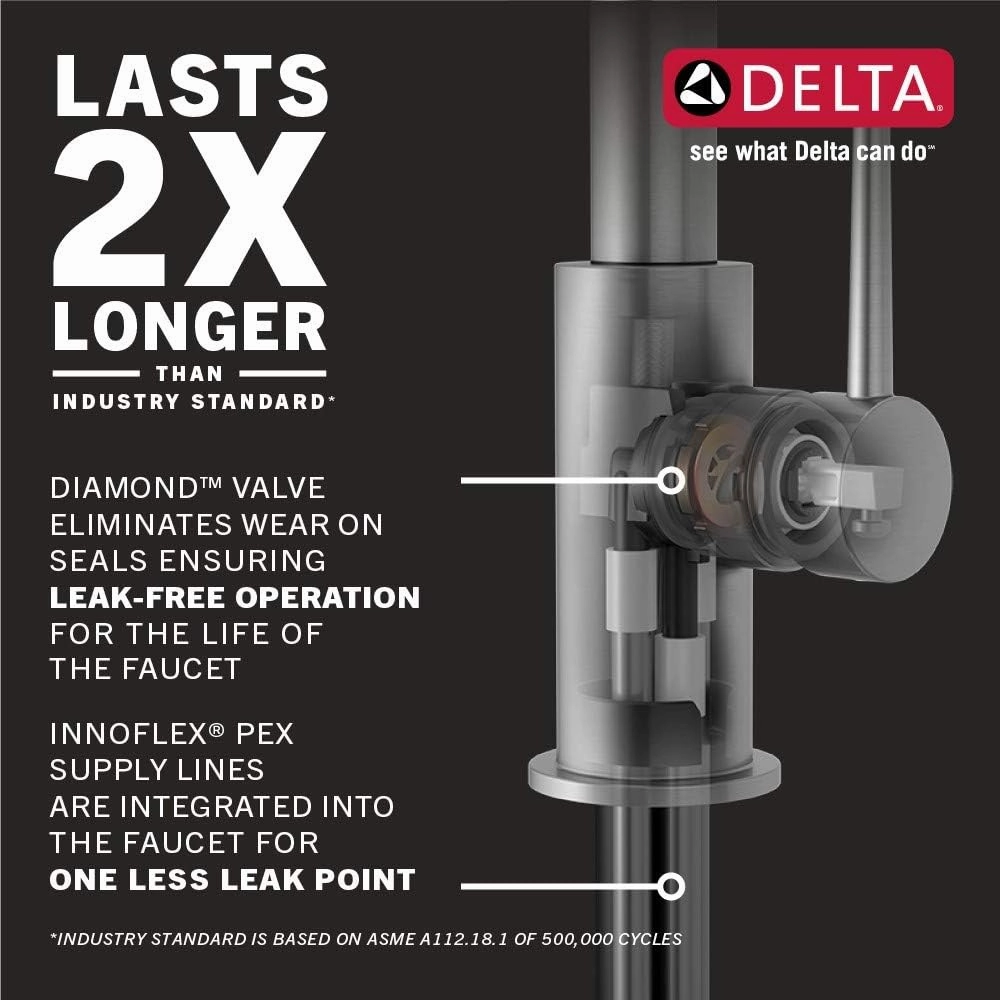 Delta Faucet Essa Matte Black Bar Faucet with Pull Down Sprayer, Black Bar Sink Faucet Single Hole, Wet Bar Faucets Single Hole, Prep Sink Faucet, Black Kitchen Faucet, Matte Black 9913-BL-DST