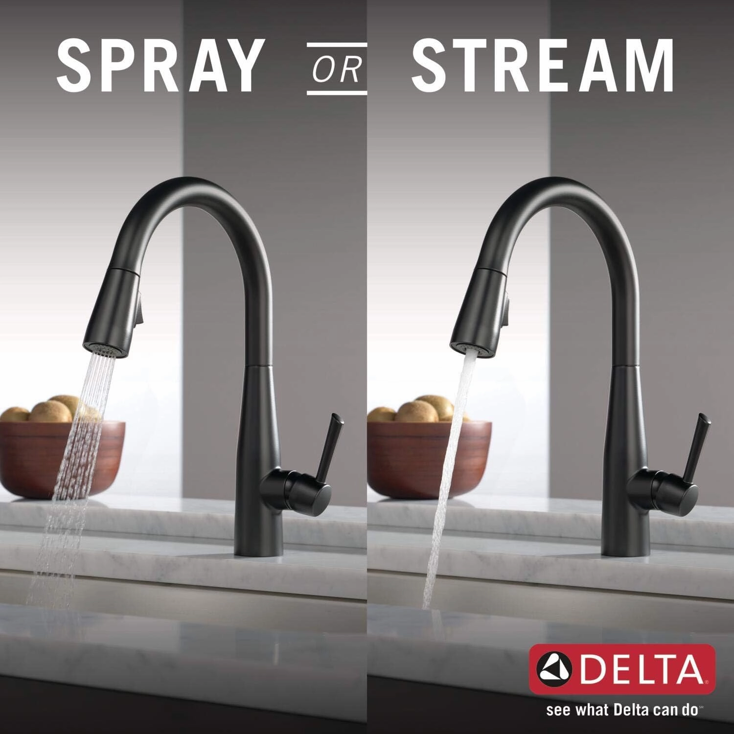 Delta Faucet Essa Matte Black Kitchen Faucet Black, Kitchen Faucets with Pull Down Sprayer, Kitchen Sink Faucet, Faucet for Kitchen Sink, Magnetic Docking Spray Head, Matte Black 9113-BL-DST
