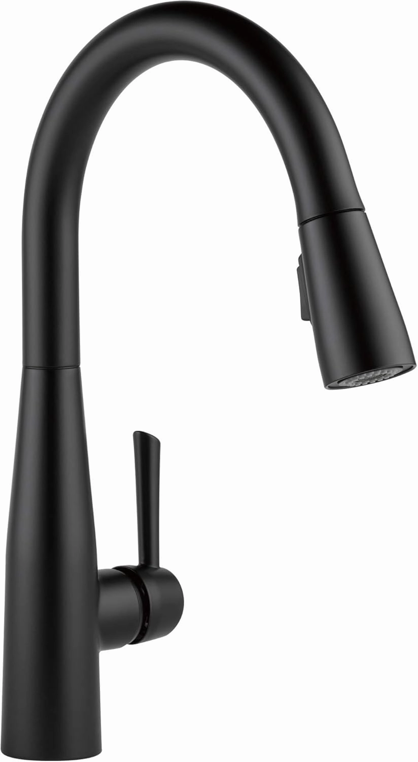 Delta Faucet Essa Matte Black Kitchen Faucet Black, Kitchen Faucets with Pull Down Sprayer, Kitchen Sink Faucet, Faucet for Kitchen Sink, Magnetic Docking Spray Head, Matte Black 9113-BL-DST