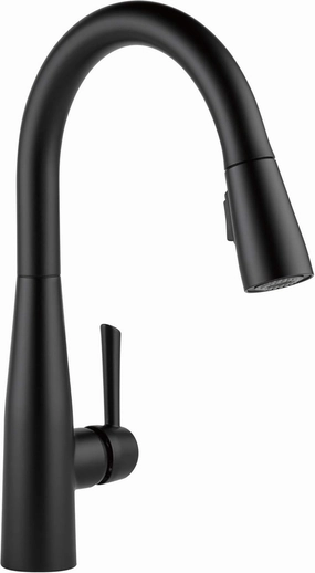 Delta Faucet Essa Matte Black Kitchen Faucet Black, Kitchen Faucets with Pull Down Sprayer, Kitchen Sink Faucet, Faucet for Kitchen Sink, Magnetic Docking Spray Head, Matte Black 9113-BL-DST