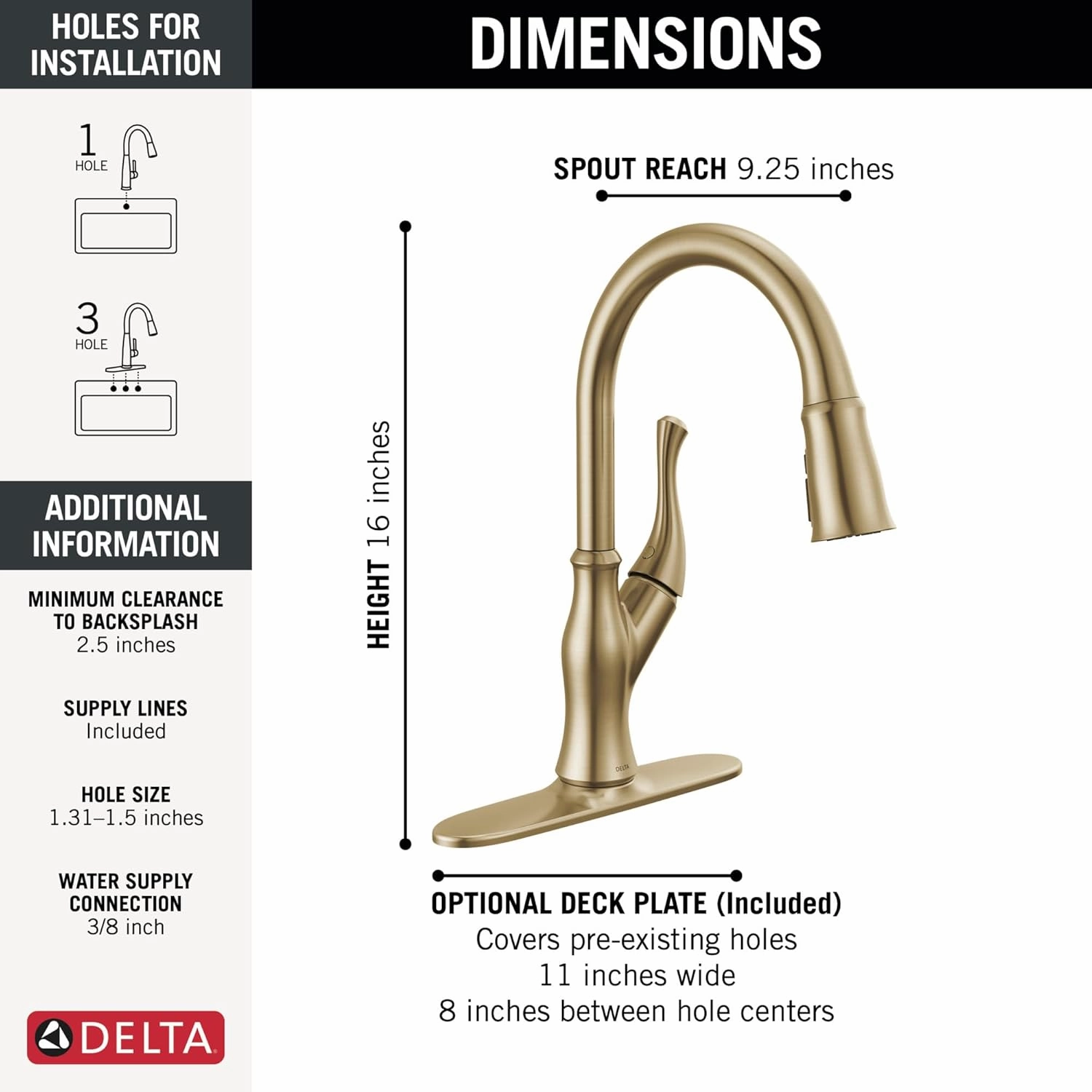 Delta Faucet Ophelia Pull Down Kitchen Faucet Gold, Gold Kitchen Faucets with Pull Down Sprayer, Kitchen Sink Faucet, Faucet for Kitchen Sink with Magnetic Dock, Champagne Bronze 19888Z-CZ-DST