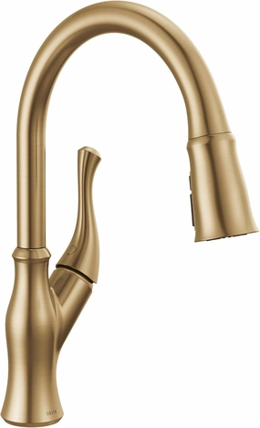 Delta Faucet Ophelia Pull Down Kitchen Faucet Gold, Gold Kitchen Faucets with Pull Down Sprayer, Kitchen Sink Faucet, Faucet for Kitchen Sink with Magnetic Dock, Champagne Bronze 19888Z-CZ-DST