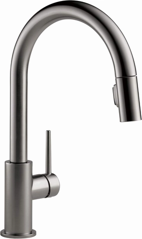 Delta Faucet Trinsic Black Stainless Kitchen Faucet, Kitchen Faucets with Pull Down Sprayer, Kitchen Sink Faucet, Faucet for Kitchen Sink, Magnetic Docking Spray Head, Black Stainless 9159-KSLS-DST