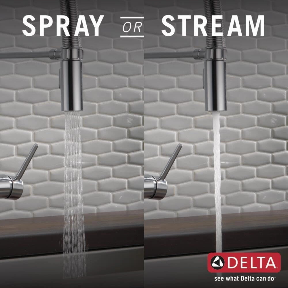 Delta Faucet Trinsic Pro Commercial Style Kitchen Faucet, Kitchen Faucets with Pull Down Sprayer, Kitchen Sink Faucet, Faucet for Kitchen Sink with Magnetic Docking, Arctic Stainless 9659-AR-DST