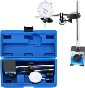 Dial Indicator with Magnetic Base Holder | 130lbs Magnetic Base with Fine Adjustment and Metric Dial Test Indicator with 0.01mm Precision,0-10mm Measuring Range