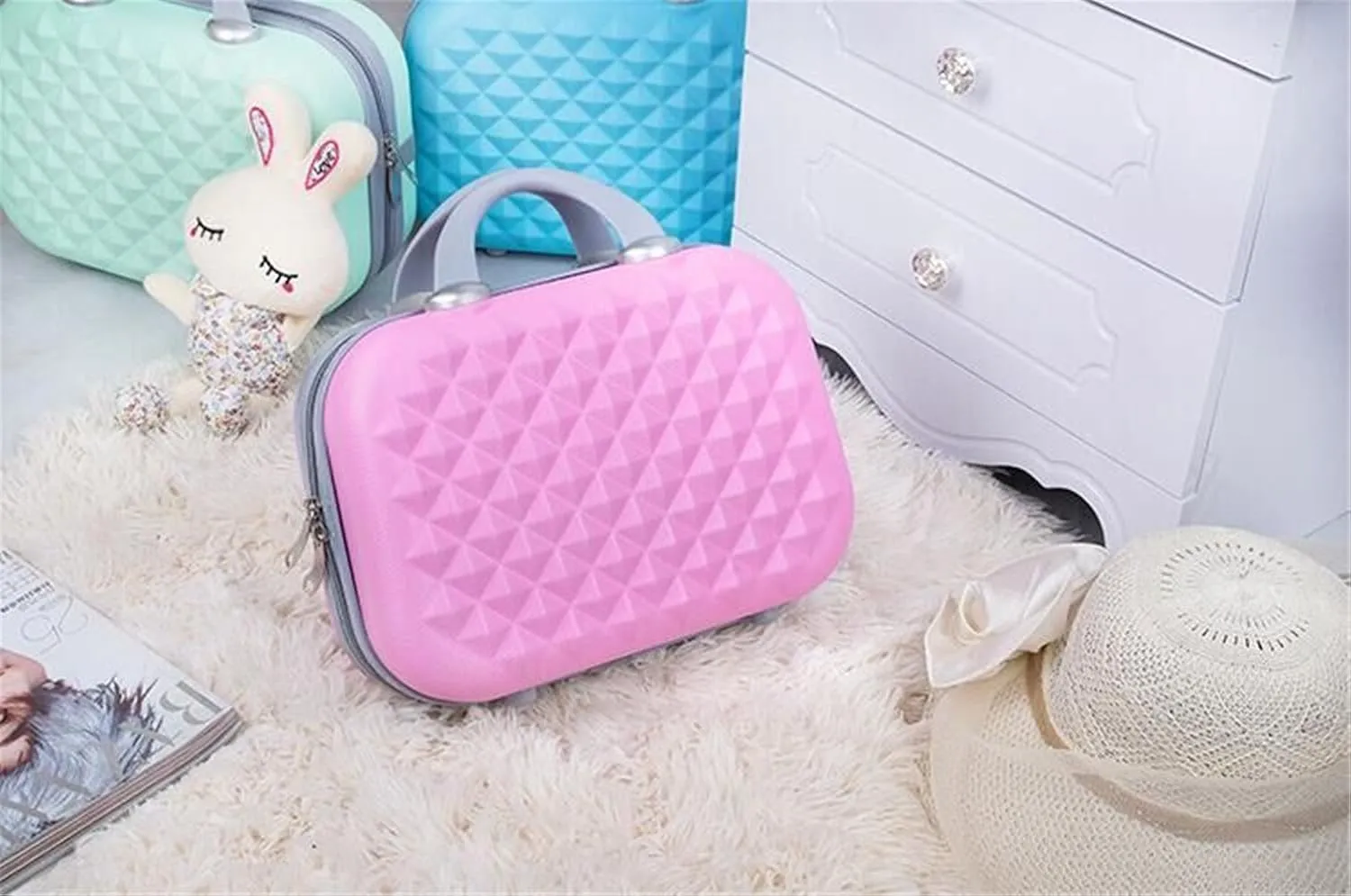 Diamond Surface Typ ABS Polychrome Mini Travel Luggage for Princess Girls Or Women Lady