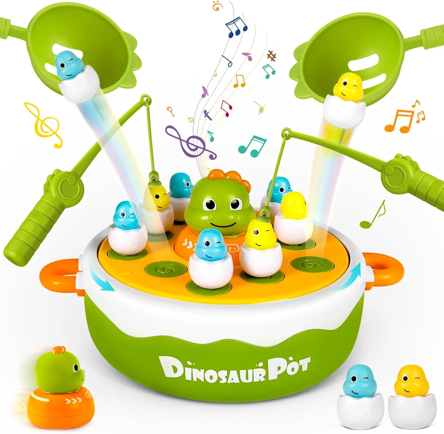 Dinosaur Pop Up Board Games, 4-in-1 Magnetic Fishing Games Set, Dinosaur Operation Game for Toddlers Ages 3  Birthday