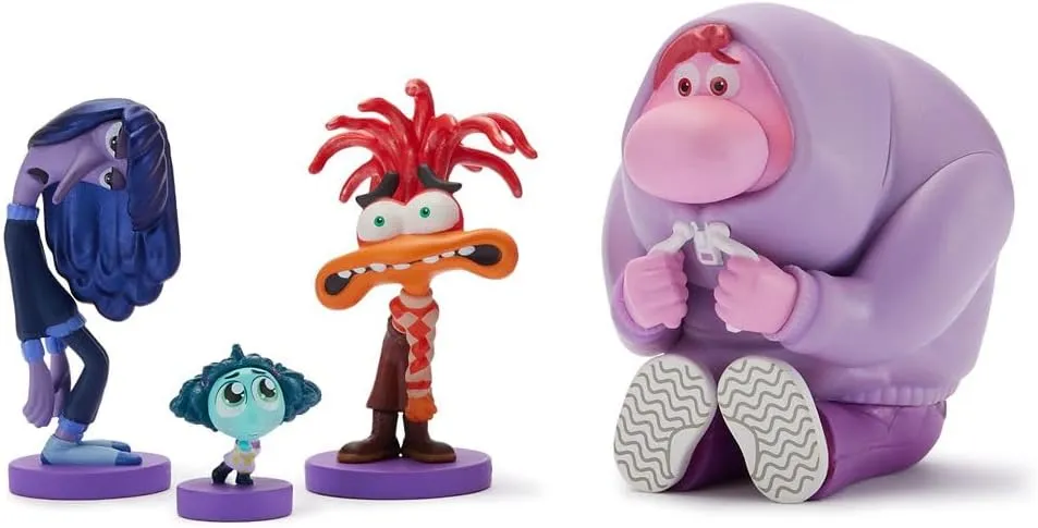 DISNEY STORE Official Inside Out 2 Figure Set – 9 Fully Sculpted Disney Figures Including Anger, Joy, Envy, Sadness & More in Double-Tiered Box with Scenic Backgrounds