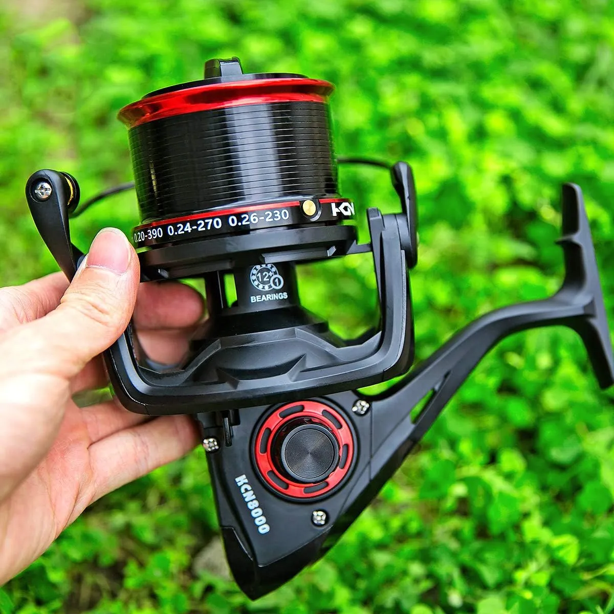 Diwa Spinning Fishing Reels 8000 10000 12000 Series Freshwater Saltwater Big-Game Fishing Surf Fishing 12 1 Stainless BB 70 LBS Max Drag Ultra Smooth Powerful Spool Durable Spinner Gear