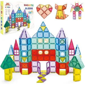DIYELL Magnetic Blocks, Magnetic Toys, Educational Toys, Educational Blocks, Building Blocks, Brain Training (196pcs)