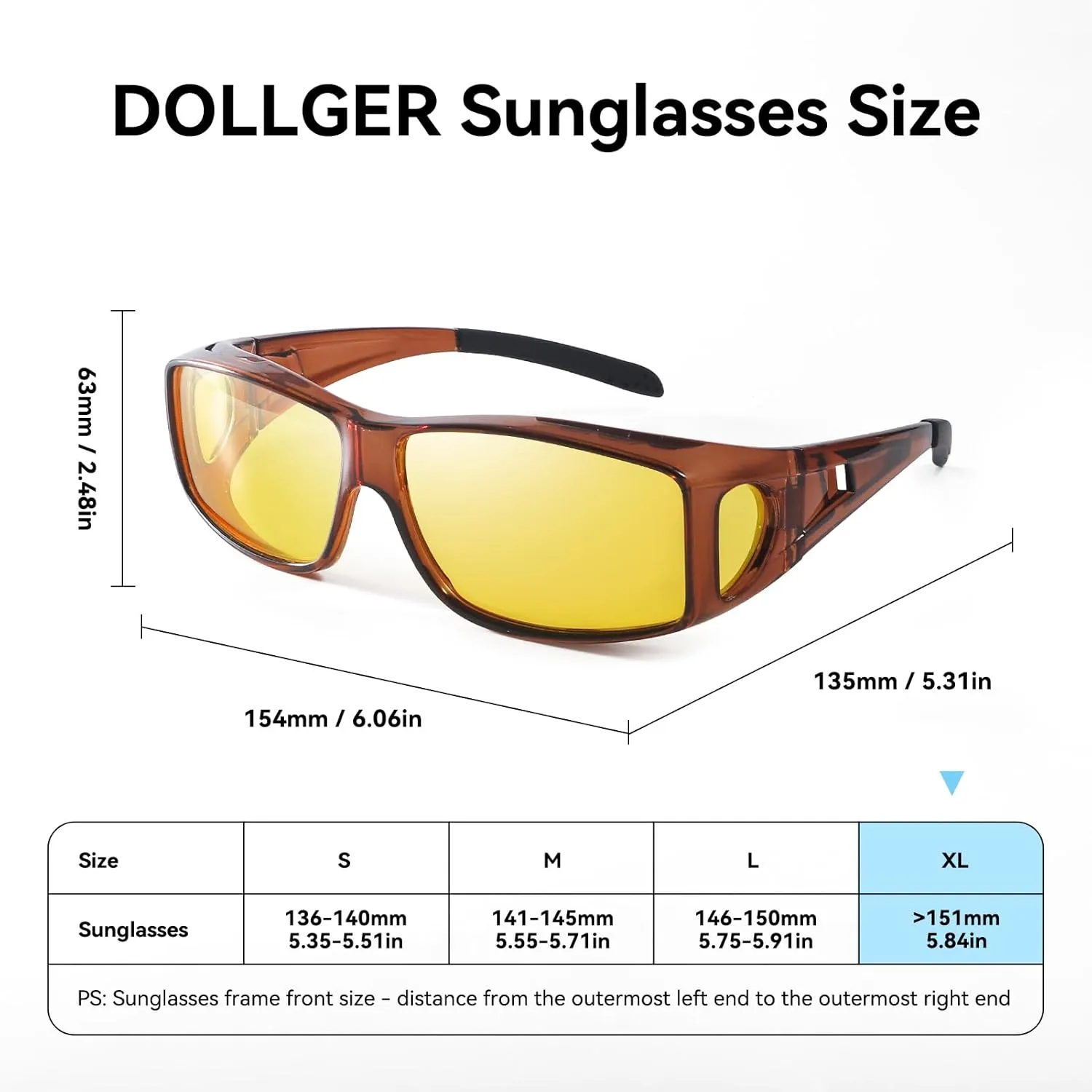 Dollger Night Vision Glasses for Women Men,Fit Over Prescription Glasses with Anti Glare Yellow Lens
