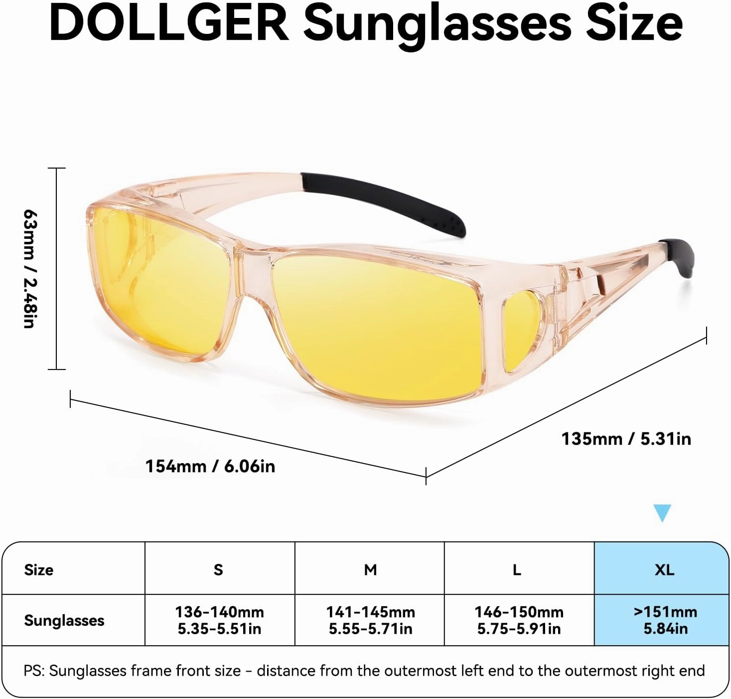 Dollger Night Vision Glasses for Women Men,Fit Over Prescription Glasses with Anti Glare Yellow Lens