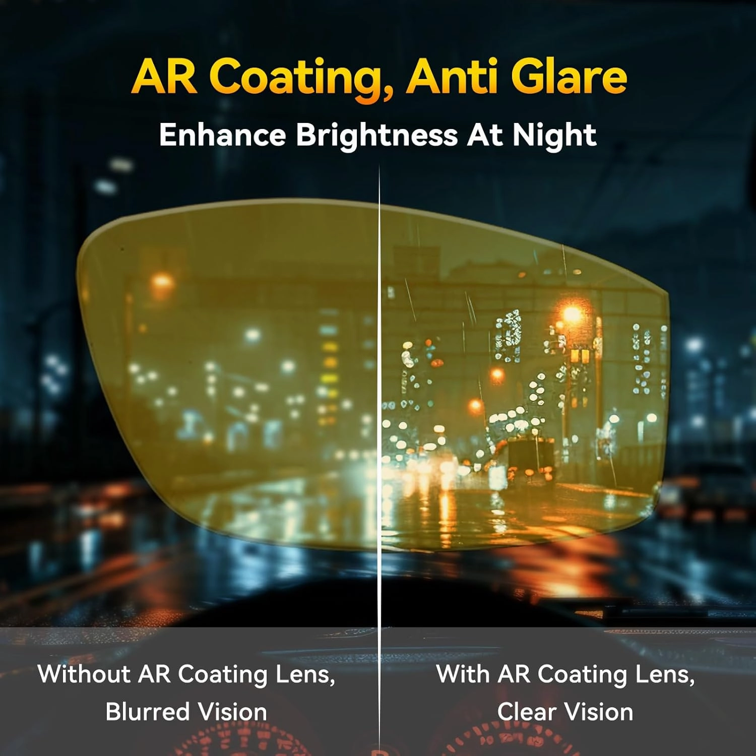 Dollger Night Vision Glasses for Women Men,Fit Over Prescription Glasses with Anti Glare Yellow Lens