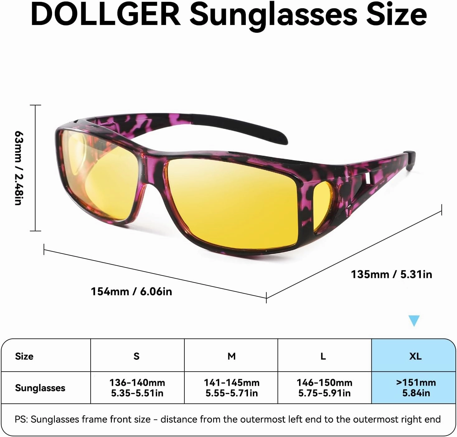 Dollger Night Vision Glasses for Women Men,Fit Over Prescription Glasses with Anti Glare Yellow Lens