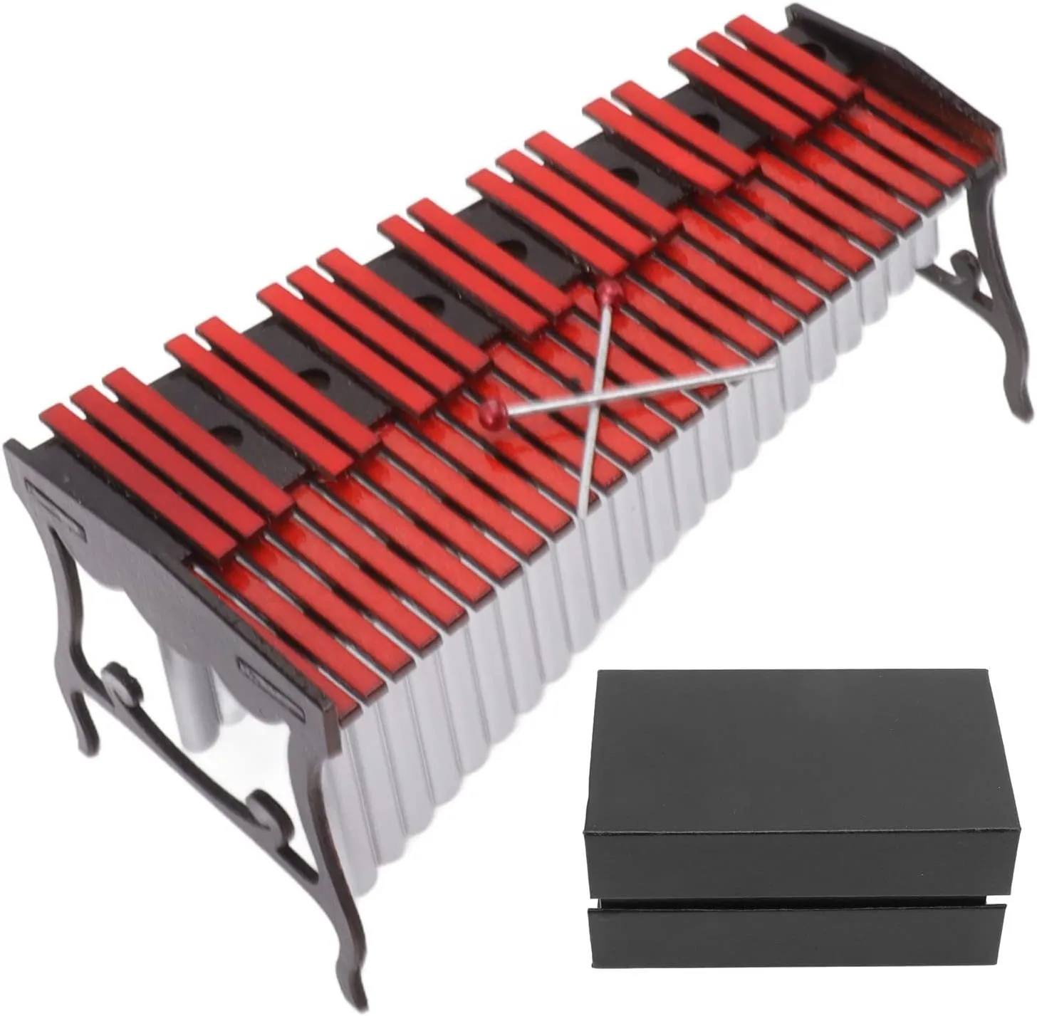 Dollhouse Marimba Model, LIfelike Miniature Instrument for Home Decor, Ideal Tribute for Kids, Birch Wood, 4.7 x 2.4in, Fun Musical Decor