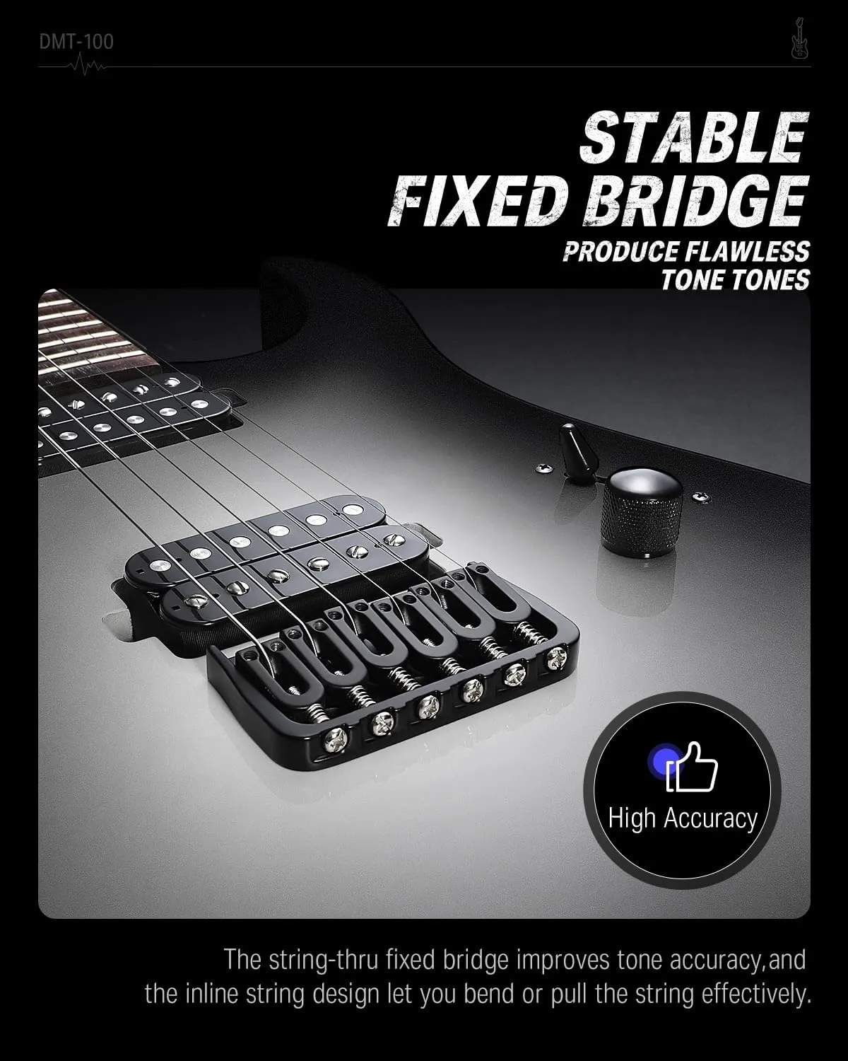 Donner Solid Body Electric Guitar, 39 Inch Metal Electric Guitar Beginner Kits with Bag, Strings, Strap, Cable, Strings Dampener for Rock Music Lover, DMT-100 (Gradient Black)