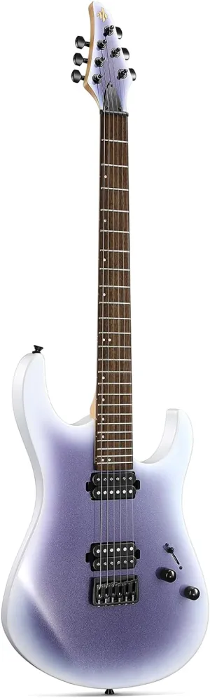 Donner Solid Body Electric Guitar, 39 Inch Metal Electric Guitar Beginner Kits with Bag, Strings, Strap, Cable, Strings Dampener for Rock Music Lover, DMT-100 (Gradient Violet)
