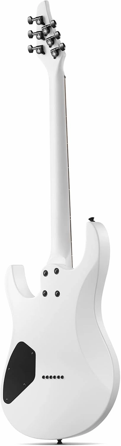 Donner Solid Body Electric Guitar, Matte Finish 39 Inch Metal Electric Guitar Beginner Kits with Bag, Strings, Strap, Cable, Strings Dampener for Rock Music Lover, DMT-100 (Matte White)