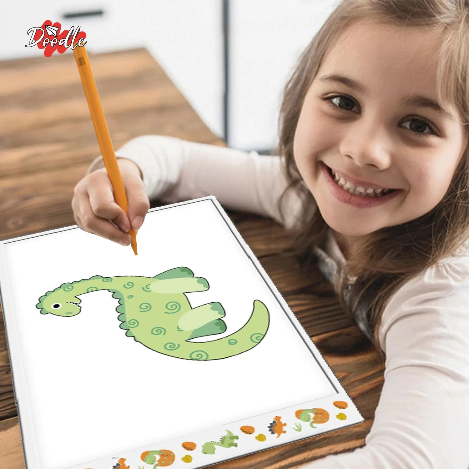 Doodle A4 Ultra-Thin Portable LED Tracing Pad with USB Cable, Dinosaur or Unicorn