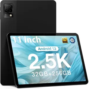 DOOGEE 11 Inch Tablet T30 Ultra, 2.5K Display Android 13 Tablet, Helio G99 Octa Core, 32GB RAM   256GB ROM Expand 2TB, 8580mAh Battery,16MP   8MP Camera, Hi-Res & TUV Certification Android Pad (Black)