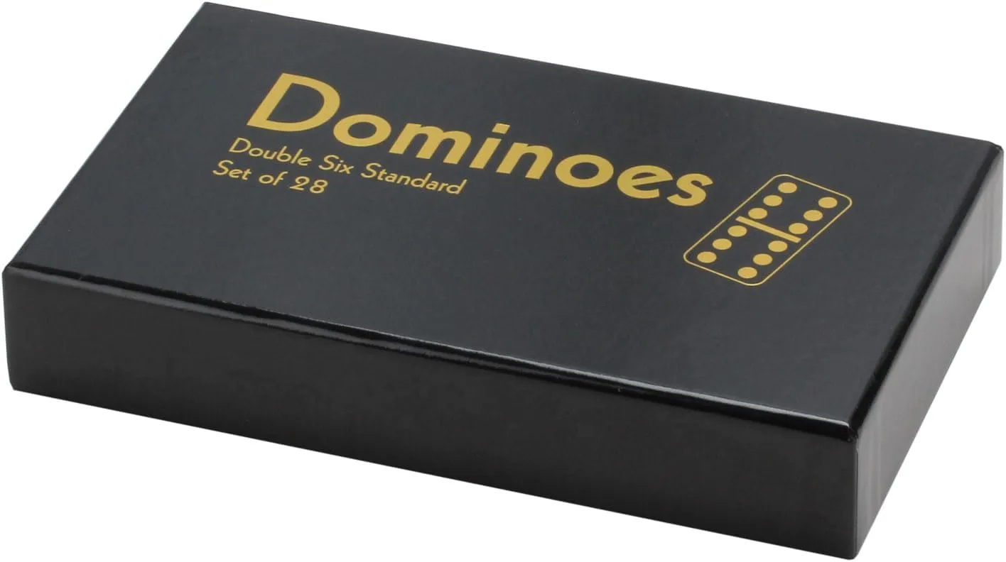 Double Six Professional Dominoes - White with Black Dots, Case Color May Very