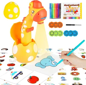 Drawing Projector for Kids, Trace and Draw Projector Toy for Toddler Girls & Boys, Learning Art Children Drawing Projection with 72 Stencils and 12 Markers and 1 Art Book