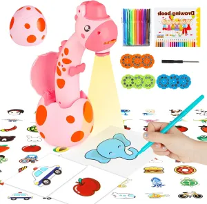 Drawing Projector for Kids, Trace and Draw Projector Toy for Toddler Girls & Boys, Learning Art Children Drawing Projection with 72 Stencils and 12 Markers and 1 Art Book