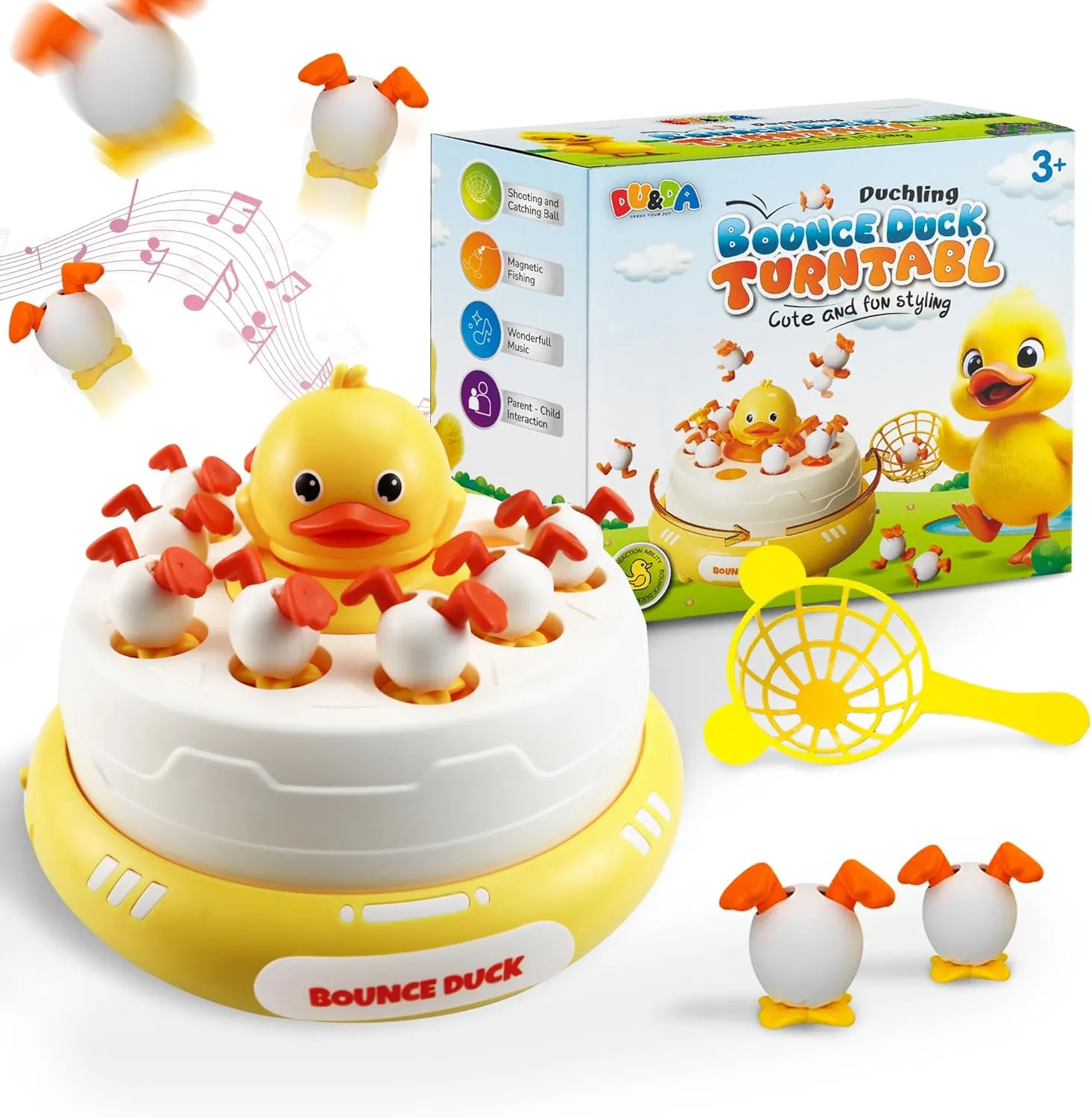DU&DA Pop Up Duck Catch Game Toys for Age 3  Kids, Musical Bouncing Interactive Game for Kids, Boys & Girls, Toys Gift Set