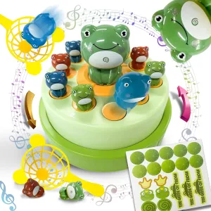 DU&DA Pop Up Frog Catch Game Toys for Age 3  Kids, Musical Bouncing Interactive Game for Kids, Boys & Girls, Toys Gift Set