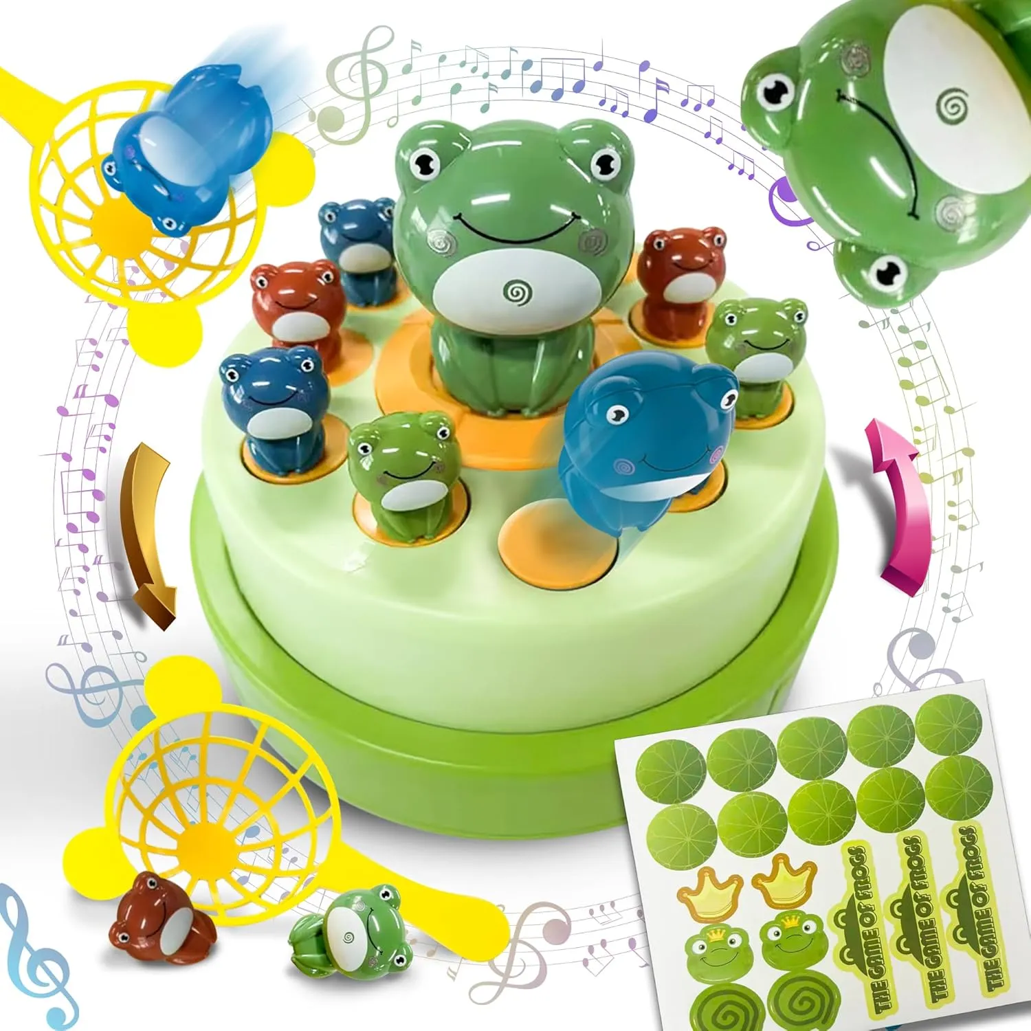 DU&DA Pop Up Frog Catch Game Toys for Age 3  Kids, Musical Bouncing Interactive Game for Kids, Boys & Girls, Toys Gift Set