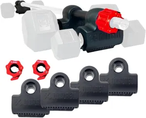 Dumbbell Converter- for 1" bars Superset Dumbbell to Barbell Adapters- hold up to 500lbs- Converts dumbbells for use on 1" diameter barbell