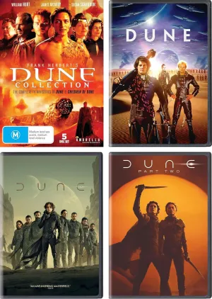 Dune Cinematic and TV DVD Collection: Dune the Complete Mini-Series (Dune and Children of Dune), Dune (1984), Dune Part 1 and Dune Part 2 - DVD Set