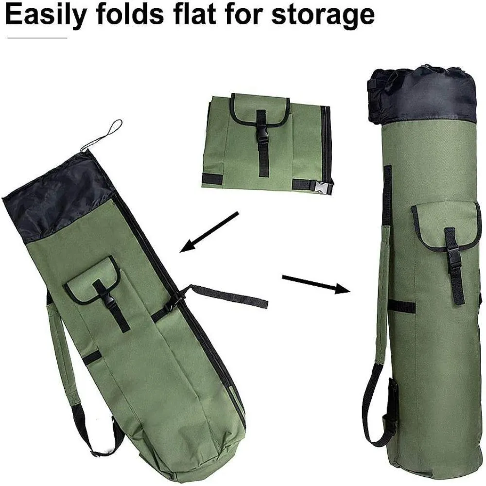 Durable Canvas Fishing Rod & Reel Organizer Bag