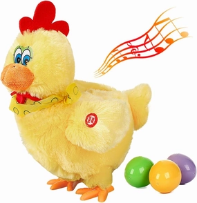 Easter Toys Chicken Laying Egg Electric Plush Crazy Chicken Crazy with Sound Music Animal Toy