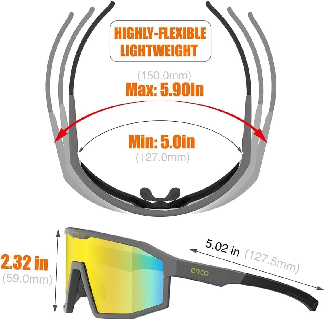 Eazyrun Polarized Small Sports Sunglasses for Youth Women, Baseball Softball Cycling Running Pickleball