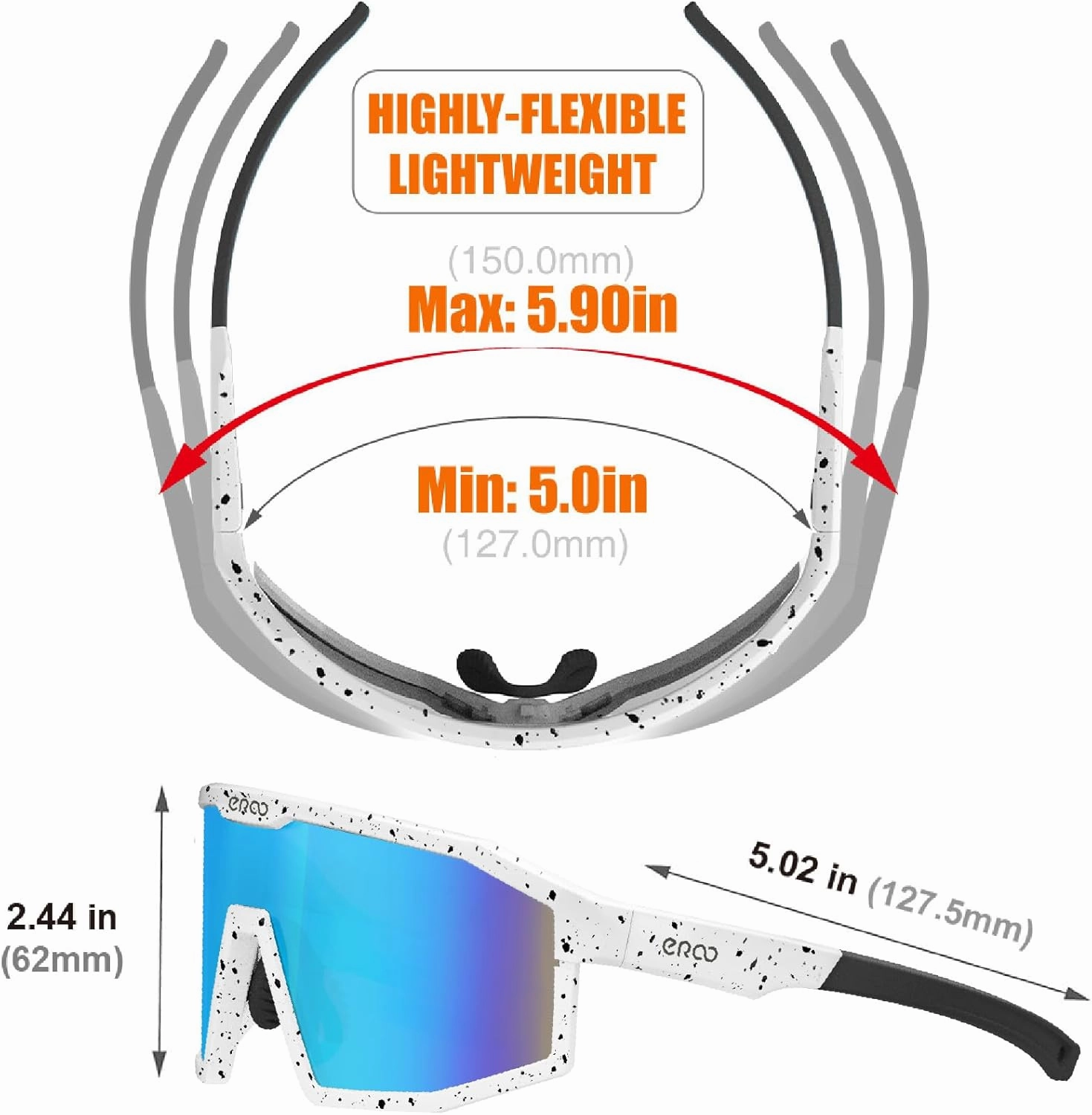 Eazyrun Polarized Small Sports Sunglasses for Youth Women, Baseball Softball Cycling Running Pickleball Padel tennis