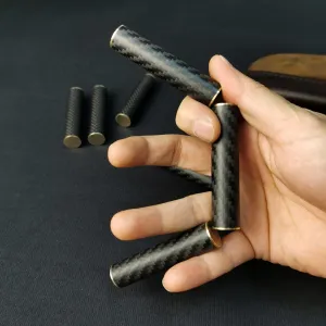 EDC Fidget Toys Stress Relief for Adults Magnetic Metal Carbon Fiber Three-Section Rotating Creative Gift