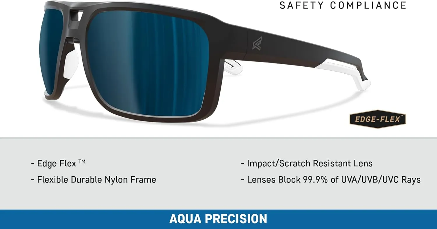 EDGE Highline ANSI Z87 Safety Sunglasses for Men, Polarized for Fishing, Mirrored Tinted Lenses Eyewear, 99% UV Protection