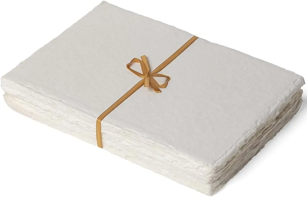 Egyptian Cotton Vintage Handmade 400 GSM 40 Sheets Deckled Edge Textured Drawing & Sketching Paper
