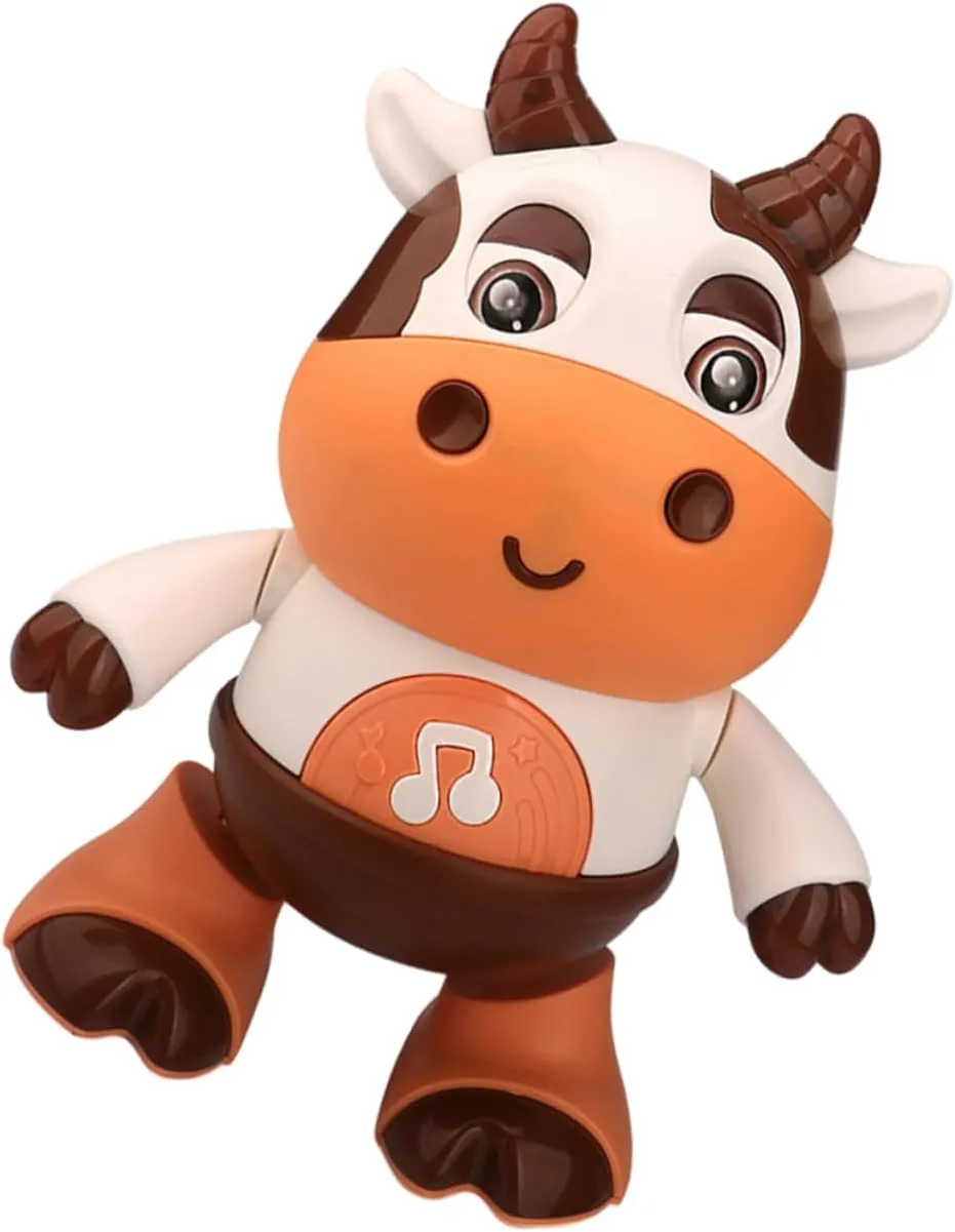Electric Calf Model Musical with Lights Fun Crawling Animal Plaything for Improves Motor Skills and Coordination Present for Birthdays and Holidays