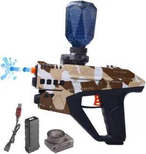 Electric Gel Ball Blaster, High Speed Automatic Splatter Ball Blaster, Rechargeable Pistol Splatter Blaster with Digital Screen, Splatter Ball Toy for Outdoor Shooting Game, Ages 14 ,Coffee