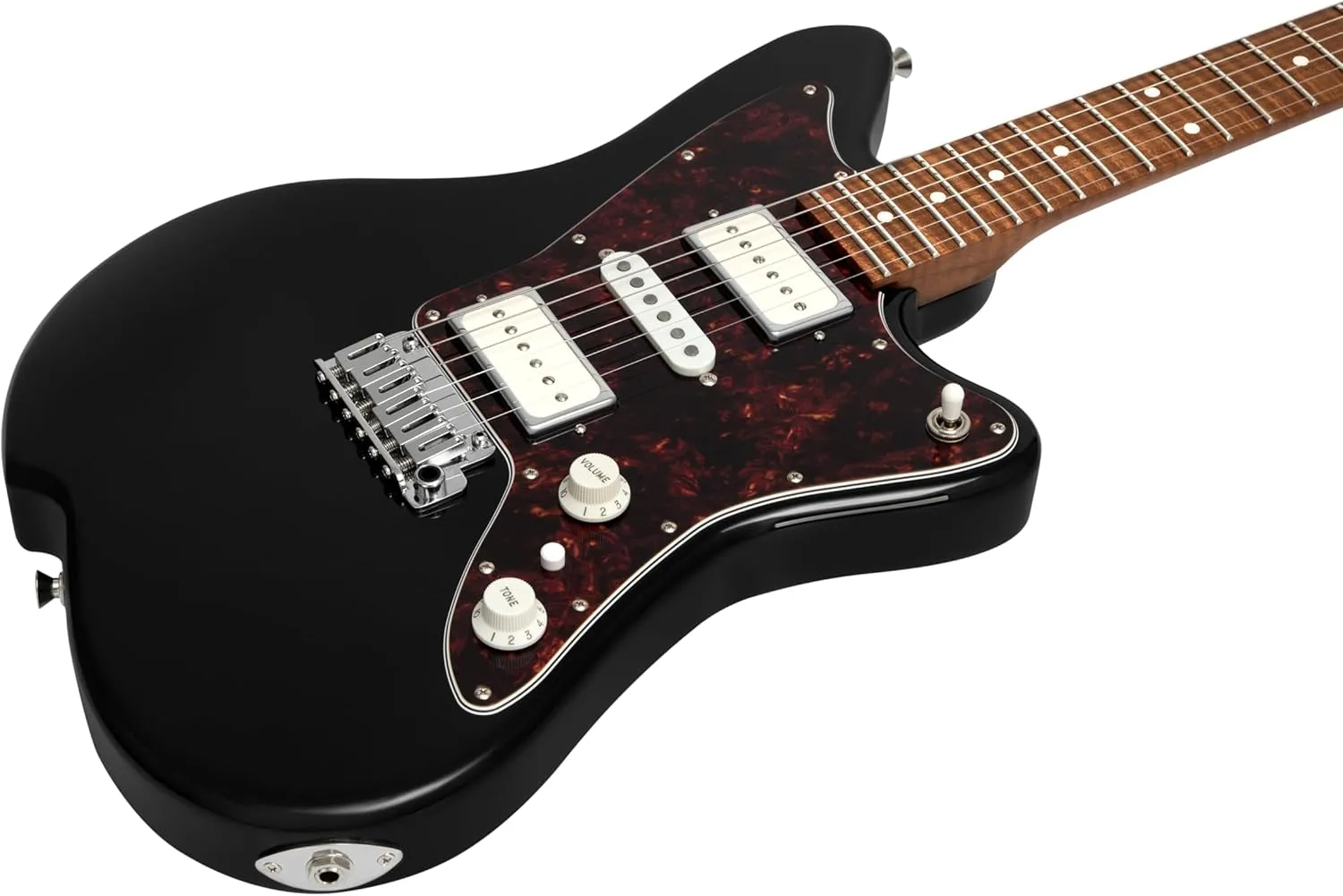 Electric Guitar JZ FRO Black Gloss Handmade in Japan MIJ Roasted Flame maple Neck Stainless Steel Frets Gotoh Bridge Gotoh Locking Tuner 6 Strings Modern C Neck For All Levels