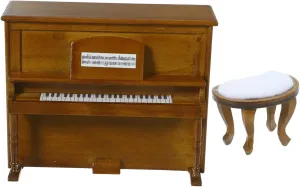 Elegant Mini Piano Set for Dollhouse Miniature Furniture Christmas Decor Model House Accessory