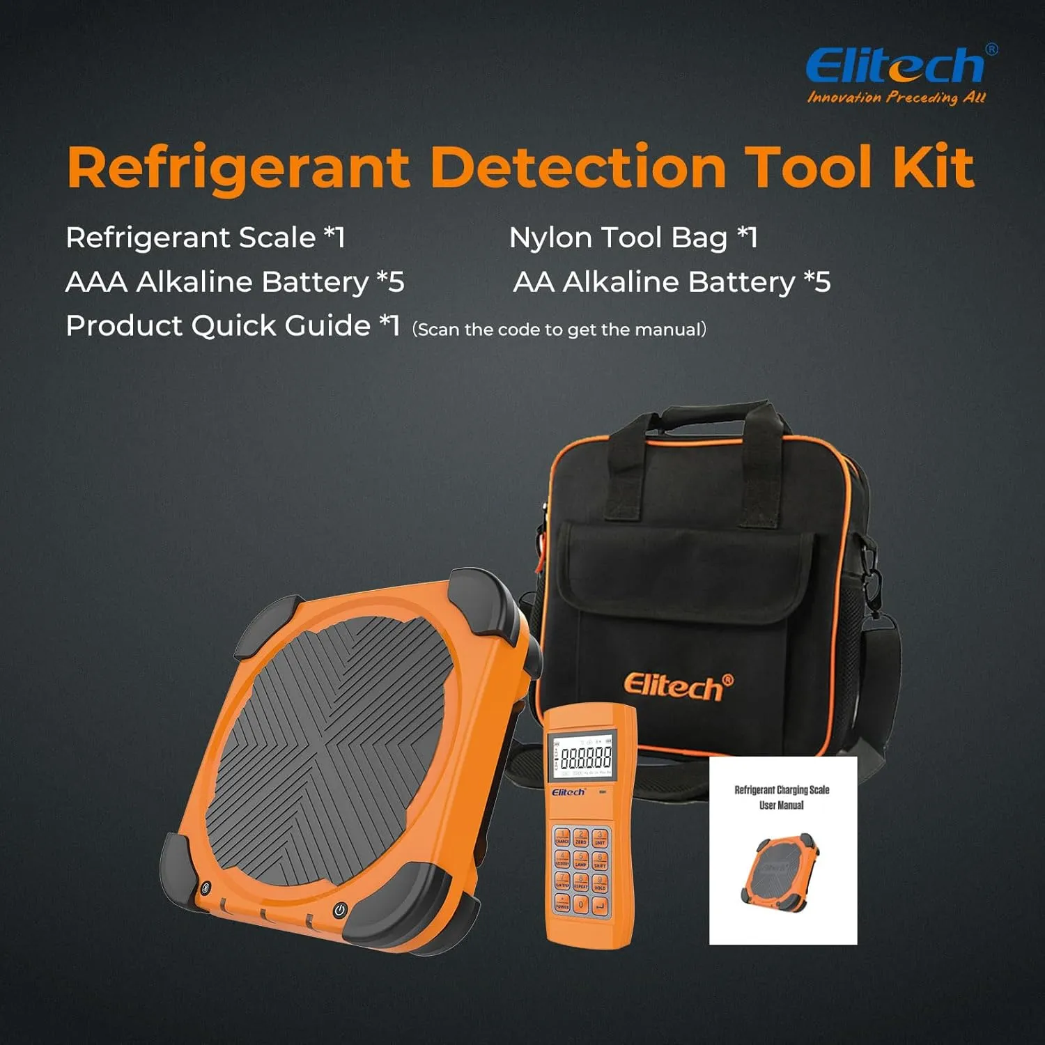Elitech LMC-310 Wireless Refrigerant Scale Freon Scale with Charging Valve 220 lbs/100kg