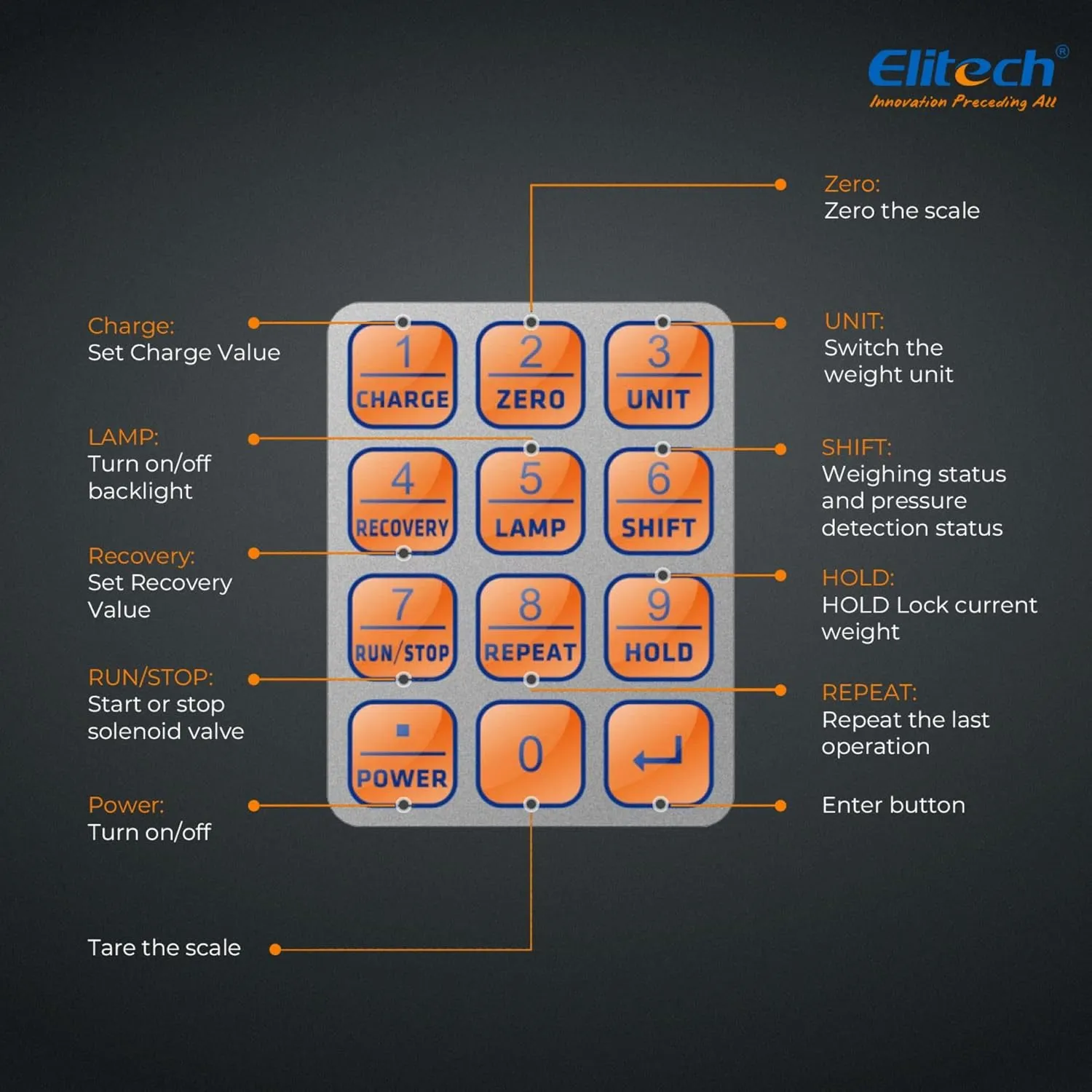 Elitech LMC-310 Wireless Refrigerant Scale Freon Scale with Charging Valve 220 lbs/100kg