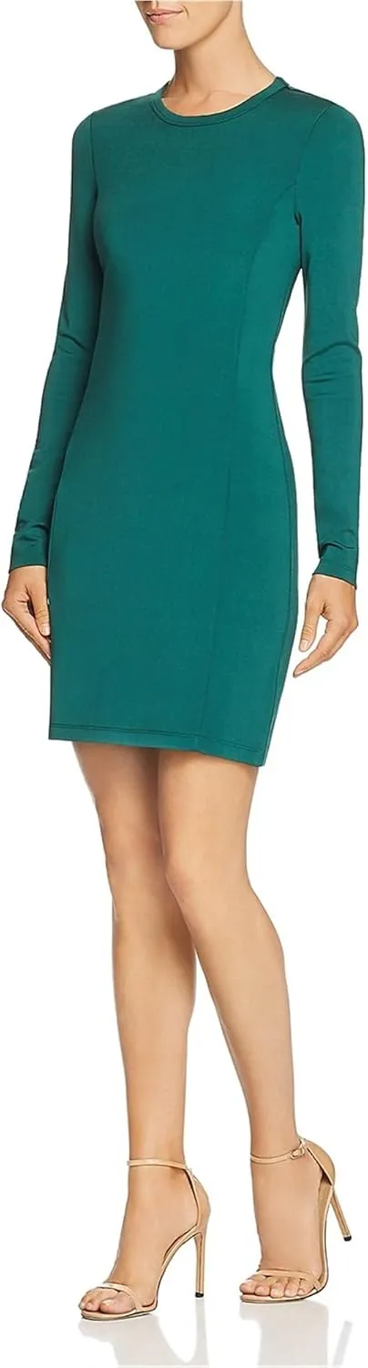 Elizabeth and James Womens Starr Crewneck Mini Bodycon Dress Green XS